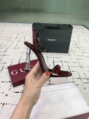 Uubags Gucci slingback sandal red metallic bamboo-effect heel 10.5cm - 2