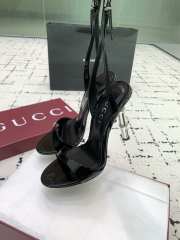 Uubags Gucci slingback sandal black metallic bamboo-effect heel 10.5cm - 1