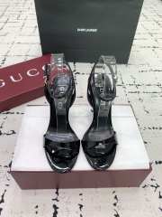 Uubags Gucci slingback sandal black metallic bamboo-effect heel 10.5cm - 5
