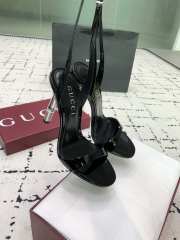 Uubags Gucci slingback sandal black metallic bamboo-effect heel 10.5cm - 4
