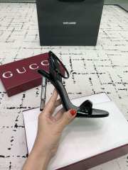 Uubags Gucci slingback sandal black metallic bamboo-effect heel 10.5cm - 3