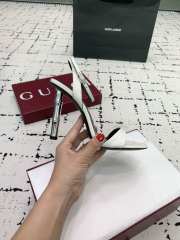 Uubags Gucci slingback sandal white metallic bamboo-effect heel 10.5cm - 2