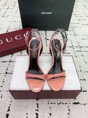 Uubags Gucci slingback sandal pink metallic bamboo-effect heel 10.5cm - 6
