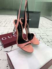 Uubags Gucci slingback sandal pink metallic bamboo-effect heel 10.5cm - 5