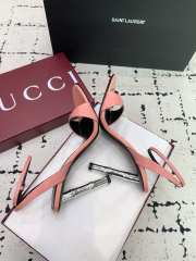 Uubags Gucci slingback sandal pink metallic bamboo-effect heel 10.5cm - 4