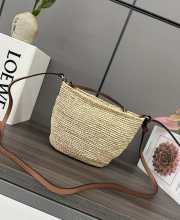 Uubags Loewe Slit pochette bag in raffia and calfskin 17x27x11cm - 4