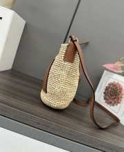 Uubags Loewe Slit pochette bag in raffia and calfskin 17x27x11cm - 6