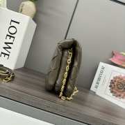Uubags Loewe Small Puffer Goya bag in dark khaki pleated shiny nappa lambskin 23x9x17cm - 6