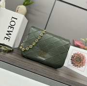Uubags Loewe Small Puffer Goya bag in bottle green pleated shiny nappa lambskin 23x9x17cm - 1