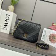 Uubags Loewe Small Puffer Goya bag in black pleated shiny nappa lambskin 23x9x17cm - 1
