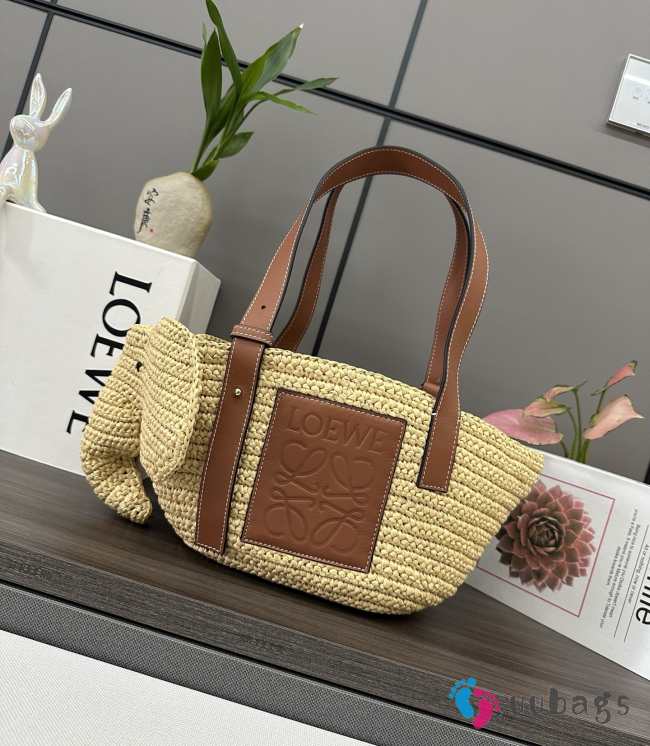 Uubags Loewe Elephant Basket raffia tote bag 35x17x16cm - 1