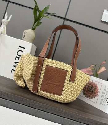Uubags Loewe Elephant Basket raffia tote bag 35x17x16cm