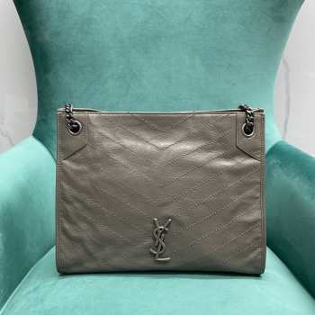 Uubags YSL Niki shopping bag in grey vintage calf leather 33x26x11cm