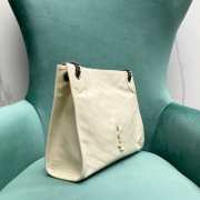 Uubags YSL Niki shopping bag in white vintage calf leather with white buckle 33x26x11cm - 3
