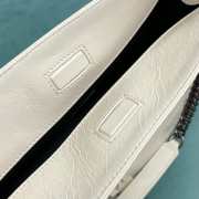 Uubags YSL Niki shopping bag in white vintage calf leather with white buckle 33x26x11cm - 4