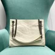 Uubags YSL Niki shopping bag in white vintage calf leather with white buckle 33x26x11cm - 5