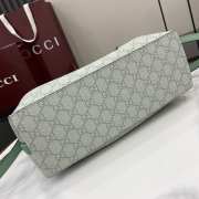Uubags Gucci Emblem medium tote bag sage green GG monogram coated fabric 30x18x11cm - 5