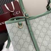 Uubags Gucci Emblem medium tote bag sage green GG monogram coated fabric 30x18x11cm - 2