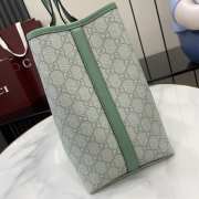 Uubags Gucci Emblem mini bucket green and white GG monogram coated fabric bag 19x18x11cm - 2