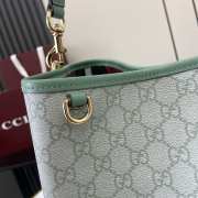 Uubags Gucci Emblem bucket green and white GG monogram coated fabric bag 25x25x15.5cm - 2