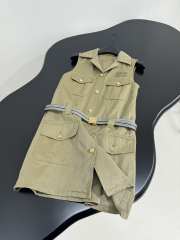 Uubags Miu Miu Belted Mini Dress in Natural  - 6