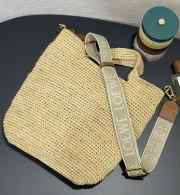 Uubags Loewe Paula's Ibiza Slit mini leather-trimmed raffia tote 30x27x10cm - 4