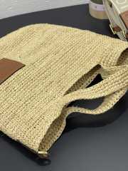 Uubags Loewe Paula's Ibiza Slit mini leather-trimmed raffia tote 30x27x10cm - 3