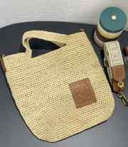 Uubags Loewe Paula's Ibiza Slit mini leather-trimmed raffia tote 30x27x10cm - 2