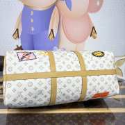 Uubags Louis Vuitton M14736 Keepall Bandouliere monogram dune coated canvas bag in white 50x29x23cm - 2