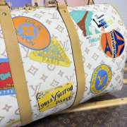 Uubags Louis Vuitton M14736 Keepall Bandouliere monogram dune coated canvas bag in white 50x29x23cm - 4