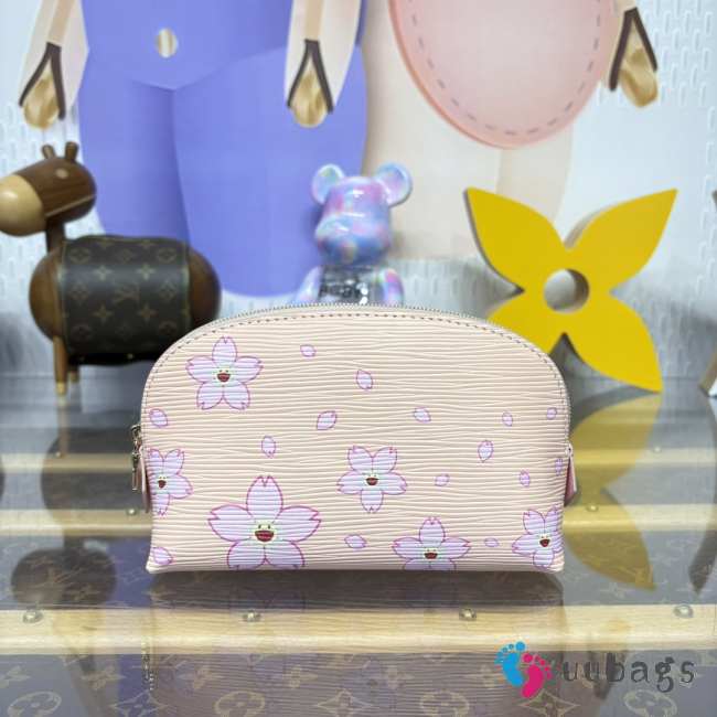 Uubags Louis Vuitton M14052 Drop LV x TM Cosmetic Pouch PM In Pink 19x12x6cm - 1