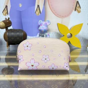 Uubags Louis Vuitton M14052 Drop LV x TM Cosmetic Pouch PM In Pink 19x12x6cm