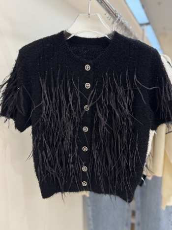Uubags Chanel Shirt Cotton, Silk & Down In Black 