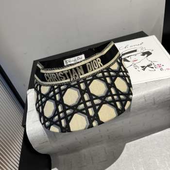 Uubags Dior Visor Macrocannage Motif Cotton Black