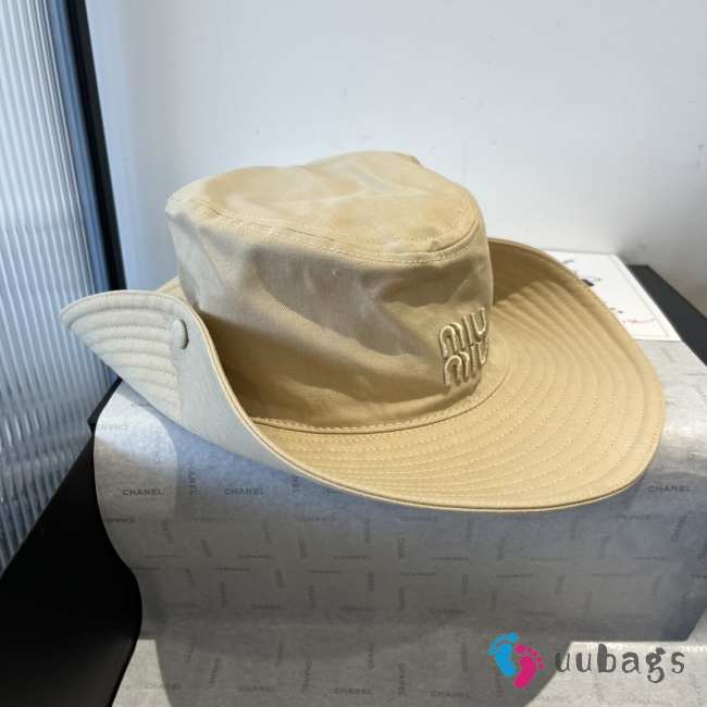 Uubags Miu Miu Beige Gabardine Cowboy Hat - 1
