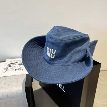 Uubags Miu Miu Blue Gabardine Cowboy Hat