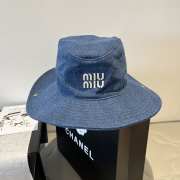 Uubags Miu Miu Blue Gabardine Cowboy Hat - 3