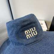 Uubags Miu Miu Blue Gabardine Cowboy Hat - 2