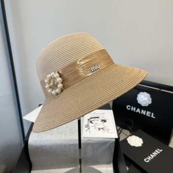 Uubags Miu Miu straw hat natural