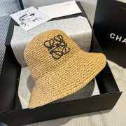Uubags Loewe Paula's Ibiza Leather-trimmed Raffia Bucket Hat 01 - 1