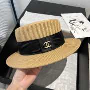 Uubags Chanel Hat Straw & Grosgrain Brown & Black - 3