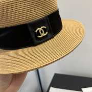 Uubags Chanel Hat Straw & Grosgrain Brown & Black - 2