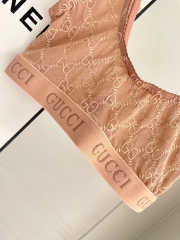 Uubags Gucci tulle pale pink GG embroidered tulle lingerie set - 5