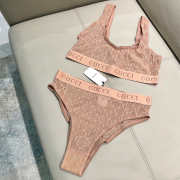 Uubags Gucci tulle pale pink GG embroidered tulle lingerie set - 3