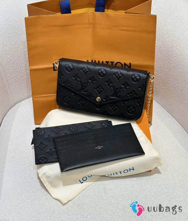 Uubags Louis Vuitton M82477 Felicie Pochette Bag In Black 21x12x3cm - 1