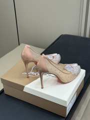 Uubags Louboutin Bridiela Una Strass 10cm Pumps - Strass mesh and patent calf leather - Blush  - 5