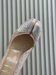 Uubags Louboutin Bridiela Una Strass 10cm Pumps - Strass mesh and patent calf leather - Blush  - 4