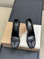 Uubags Louboutin Bridiela Una Strass 10cm Pumps - Strass mesh and patent calf leather - Black - 2