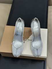 Uubags Louboutin Bridiela Una Strass 10cm Pumps - Strass mesh and patent calf leather - Grey - 6