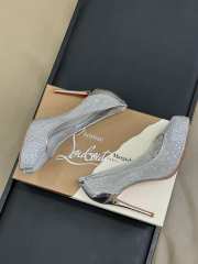 Uubags Louboutin Bridiela Una Strass 10cm Pumps - Strass mesh and patent calf leather - Grey - 3